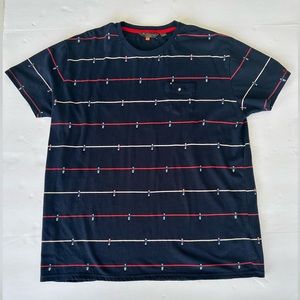 Ben Sherman Old School Table Football Print T-Shirt Navy Blue